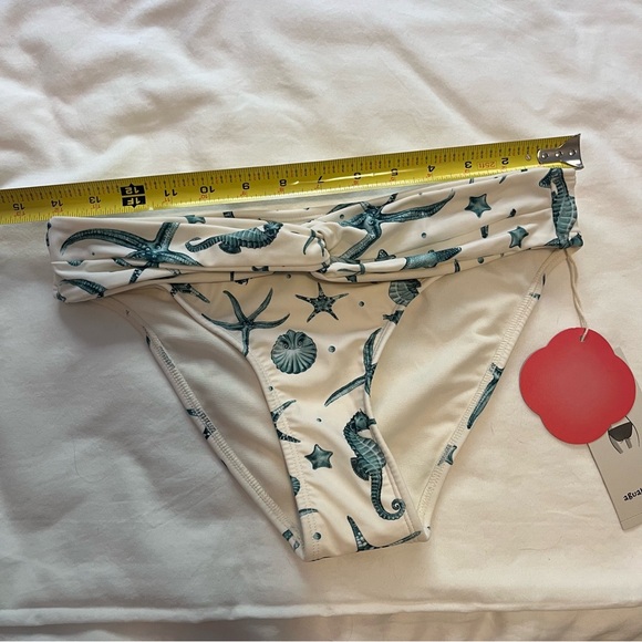 NWT Agua Bendita Bikini Bottoms Low Rise Medium Coverage Sea Horse Starfish S - Picture 9 of 9